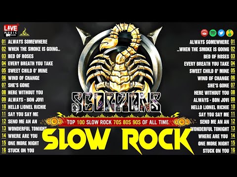 Slow Rock Songs 70s 80s Full Album 🎶 Scorpions, GnR, Bon Jovi, Metallica, John Denver, Dido ...