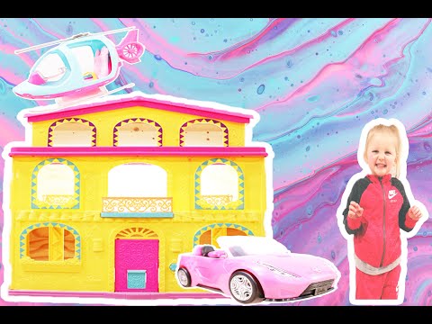 Barbie house with car and helicopter