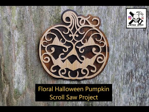 Floral Halloween Pumpkin, Scroll Saw Project