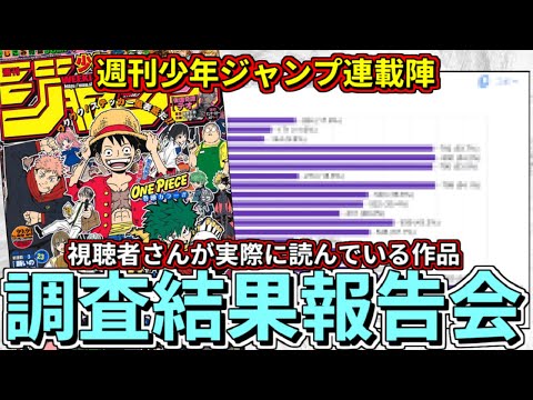 【徹底分析】週刊少年ジャンプ連載陣で読んでいる作品アンケート調査結果報告会【2024年7月】【ゆっくり解説】