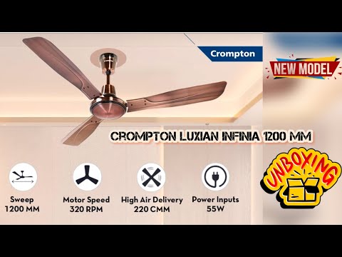 Crompton LUXIAN INFINIA 1200 mm (48 inch) Electroplated Decorative Ceiling Fan (Antique Copper )