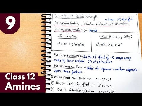 9) Basic nature of amines| Alkylamine vs ammonia | Amines Class12 Chemistry