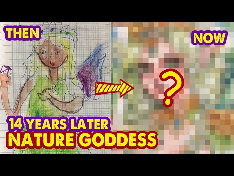 Drawing Goddess Of Nature from My Old Art - 14 YEARS | Huta Chan