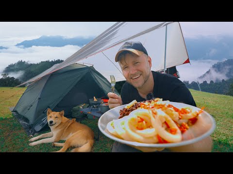 Camping Alone and Riding Motorbike in the Mountains of Thailand / Cooking Thai Food with a Dog