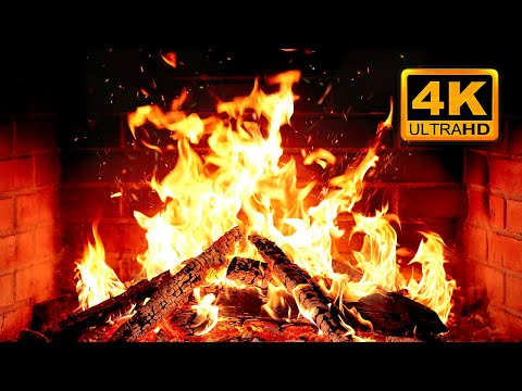 🔥 Cozy Fireplace 4K (12 HOURS). Fireplace with Crackling Fire Sounds. Fireplace Ambience