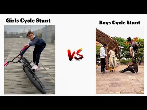 Boys Vs Girls 🔥 Cycle Stunt #cyclestunt