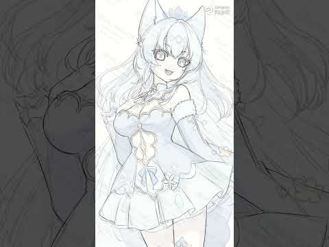 【イラストメイキング】Icelyn様【Speed Painting】 #illustration #shorts