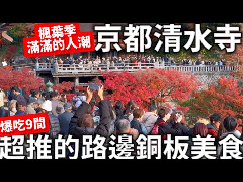 2023|京都清水寺|超推的人氣路邊銅板美食|爆吃九間小吃美食|楓葉季滿滿人潮|日本生活