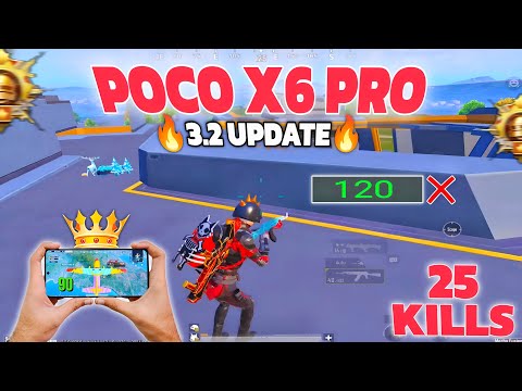 Poco x6 pro🔥 3.2 update gameplay 25 kills🔥 120fps❌