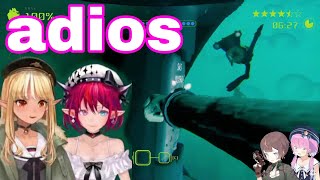 Shiranui Flare and Luna Enjoying Irys And Anya Scream From Safe Place | Murky Diver [Hololive/Sub]