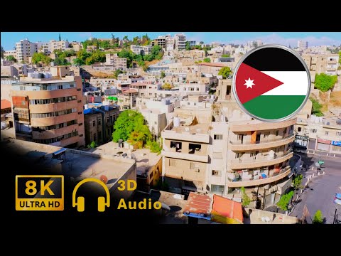 Cozy Stroll in Empty Streets around Citadel, Lweibdeh, Downtown Amman in the Early Morning [8K ASMR]