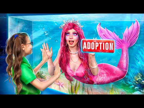 I Was Adopted by Incredible Mermaid! How to Become a Mermaid! Hot vs Cold Twin!