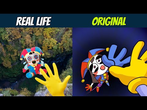 New animation The Amazing Digital Circus in REAL LIFE vs ORIGINAL - Pomni and Jax