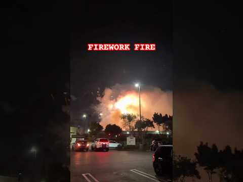 Fireworks cause fire after huge explosions #compton #fireworks #fire