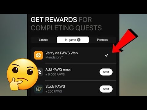 🐾 verify via Paws web task solved 👌,here is how |paws mandatory task solved |paws task paws to day |