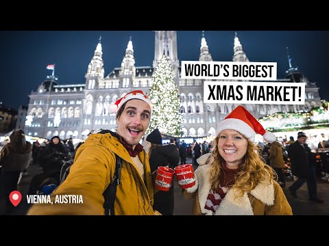 We Visited The WORLD’S LARGEST Christmas Market! 🎄 Austrian Food & Market TOUR 😍 (Vienna)