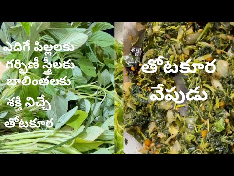 Simple and tasty తోటకూర వేపుడు#amaranthleaves curry in telugu#lunchboxrecipe#simple ingredients