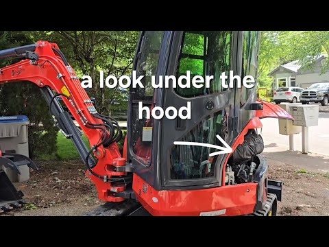 ku45 Chinese mini excavator engine compartment tour