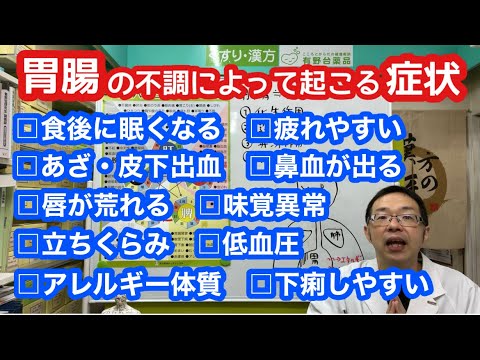 胃腸の不調によって起こりやすい症状【東洋医学】【漢方】