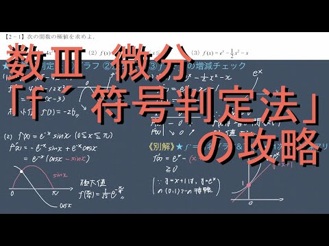 数III 微分 2-1 ｢f’符号判定法の攻略｣ 必修編