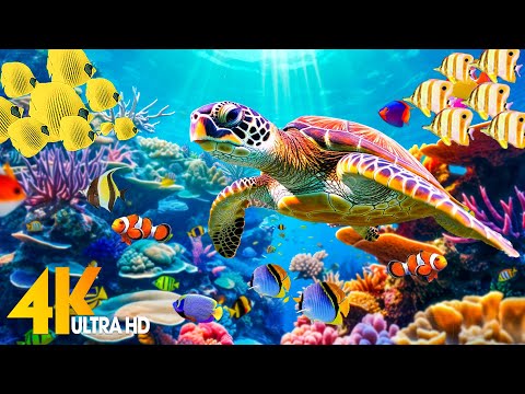 Ocean 4K - Sea Animals for Relaxation, Beautiful Coral Reef Fish in Aquarium (4K Video Ultra HD) #52