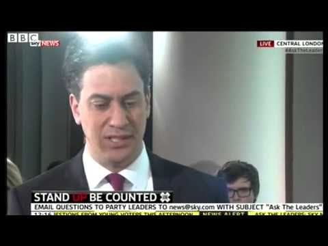 BBC News   Ed Miliband quizzed aboutlife experience; in TV debate