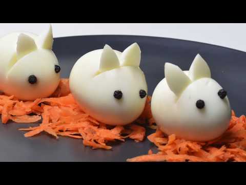 Rabbit With Egg- Food Carving