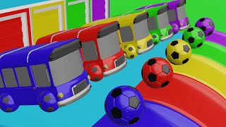 Wheels On the Bus song - Soccer ball shaped wheels - Baby Nursery Rhymes & Kids Songs