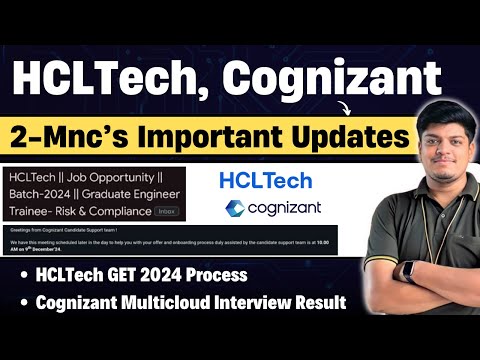 🔥HCLTech GET 2024 Hiring Next Update | Cognizant Multicloud Interview Result | BATCH: 2024