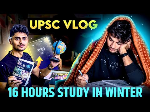 UPSC Preparation 📚 14 Hour Study With Teaching Job In Winter 🥶#upsc #study