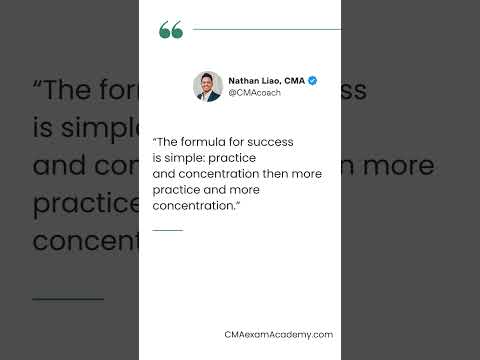 The formula for success is simple: practice and concentration then more practice and more concent...