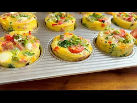 无面粉 无糖  健康简单美味 /egg muffin/卵野菜カップ/계란 야채 컵