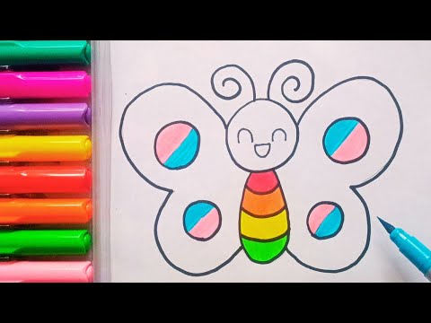 Drawing and Painting  Cute Butterfly for Kids & Toddlers | Simple Drawing, Coloring #drawing