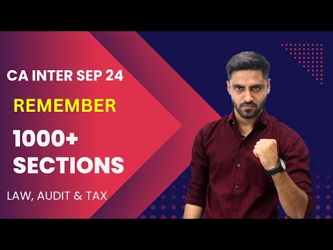 Remember CA Inter Section TAX LAW AUDIT ICAI September 2024 Exam CA Pratik Thakkar