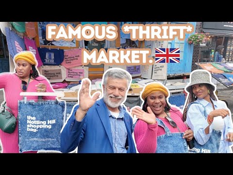 Thrift with me  in London🤩// Portobello Market//⭐️vintage clothes, jewelries + mini haul ⭐️ / Vlog