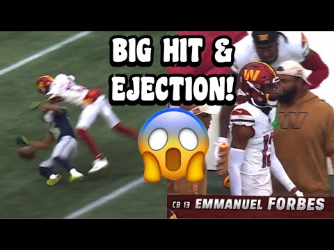 Emmanuel Forbes EJECTED AFTER DIRTY HIT! 😰👀 Seahawks Vs Commanders 2023 highlights