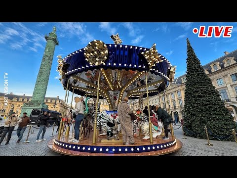 [🇫🇷PARIS FRANCE LIVE]  Place Vendôme in Paris  Beautiful 🎄🎠Christmas Carousel🎠🎄 06/Decmber/2024