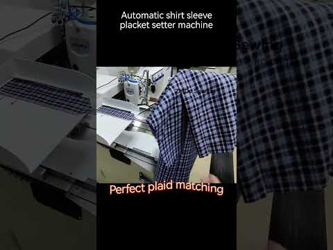 How does our auto shirt sleeve placket setter machine finish the plaid matching? See the video!