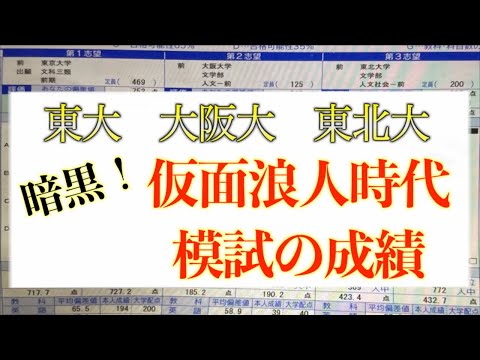 東北大生  仮面浪人時代の模試の成績がヤバすぎた…【仮面浪人で東北大へ】