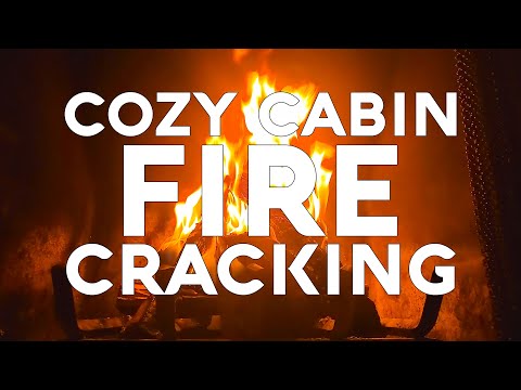 Cozy cabin fire cracking