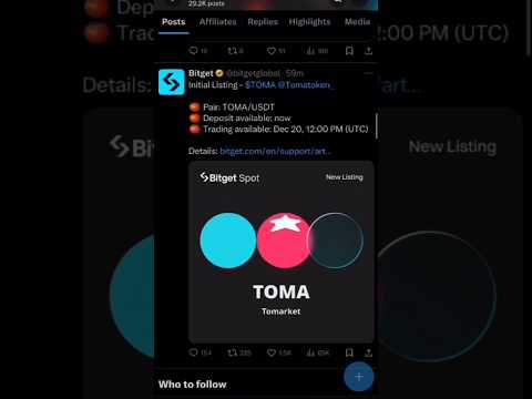 Bitget Exchange Announced TOMA Coin To Be list On 20th December #tomarketapp #toma #shorts #airdrop