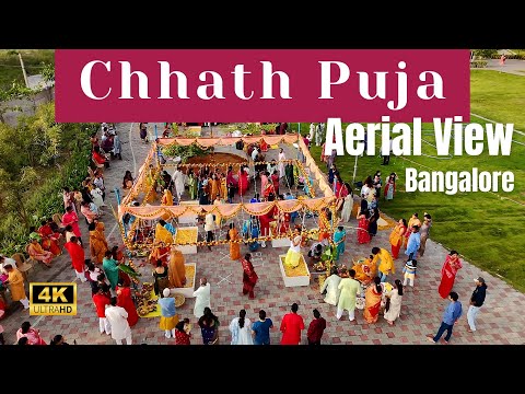 Chhath Puja 2024 Celebrations in Bangalore Stunning Aerial View | Bangalore Chhath Puja Drone View