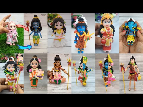 Har Har Mahadev l🙏🙏🙏 Lord Shiva Parvati Idols Making With Clay🙏🏵️🌺🥥Blooming Hands Special 💕🥰