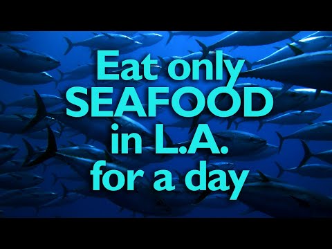 Eat only SEAFOOD in L.A. for a day 🐟🍤🦀🍣🦞🌊⚓️ #shorts