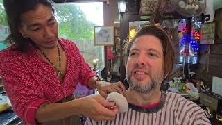 💈STYLISH BARBER IN A SHACK GOT SKILLS! ASMR Beard Trim Shape-Up Shave will RELAX YOU. Chiang Mai 🇹🇭