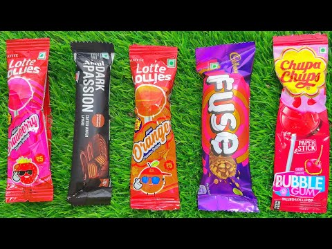 Satisfying video Asmr lollipops candy and chocolate gummy candy unboxing video Asmr.