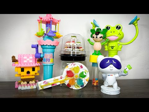 ASMR Satisfying with Unboxing Frog Toy Candy, Merry Go Round, Rainbow Pinwheel Gummy