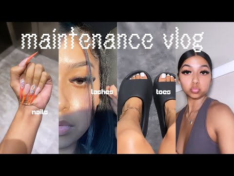 maintenance vlog☆ lashes, nails, toes & ulta haul!!