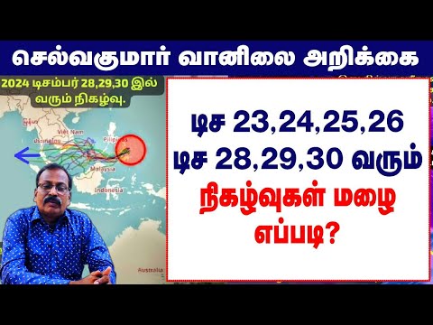 டிச 23,24,25,26 டிச 28,29,30 வரும் நிகழ்வுகள் மழை எப்படி? #tamil_weather_news