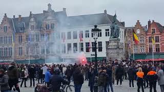 PAOK fans invading Brugge. UEFA Champions League 11.04.2024